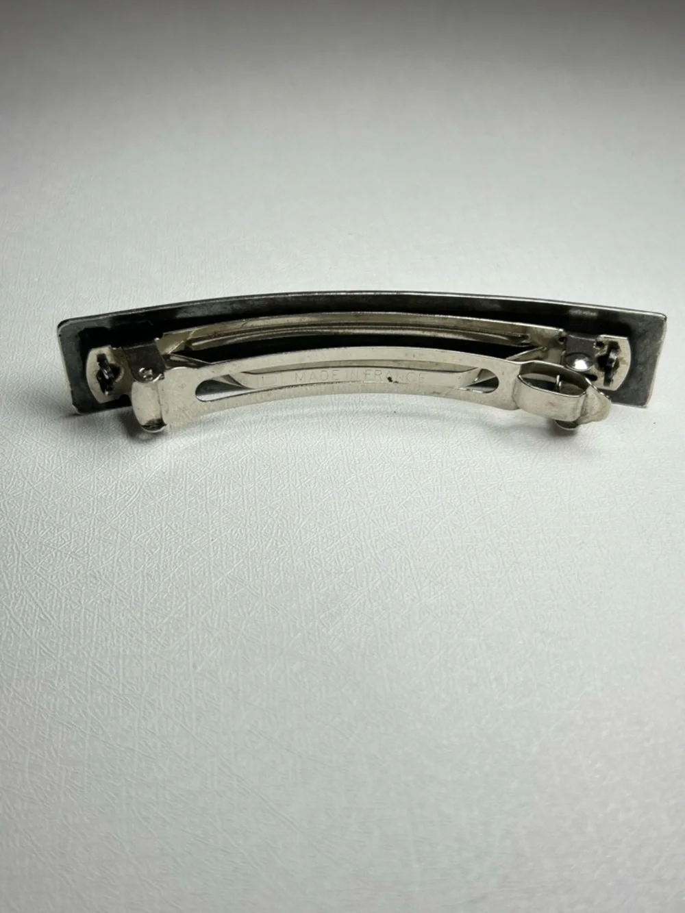 VTG Sterling Silver Handcrafted Swirl Twisted Rope Rectangle Barrette Hair Clip